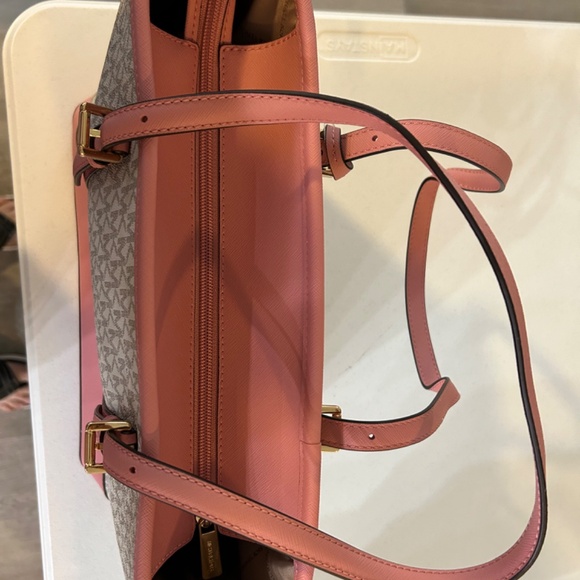 Michael Kors Jet set travel Sm Logo Top Zip Tote Primrose Pink NWT - Picture 11 of 16